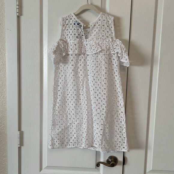 NWT FLORENCE FANCY Cold Shoulder White Eyelet Beach Dress - Picture 7 of 10